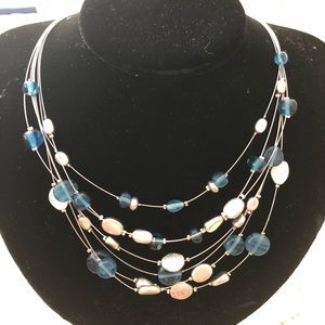 Lia Sophia blue silver necklace